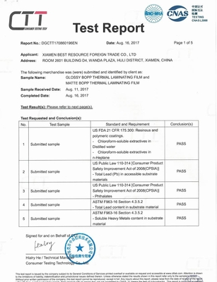 Άσπρο BOPP θερμικό πιστοποιητικό FDA ταινιών στιλπνής/ελασματοποίησης μεταλλινών που περνούν